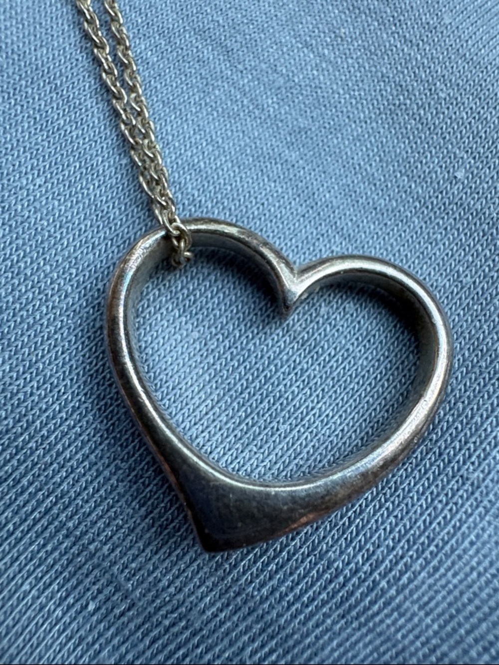 Delicate Silver Heart Outline Necklace for Women